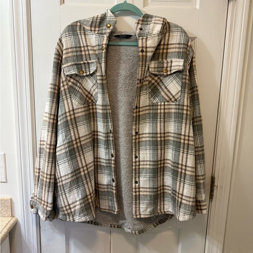 Plaid Hooded Flannel Shirt